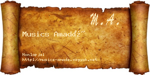 Musics Amadé névjegykártya